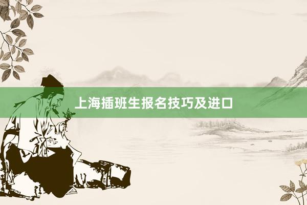 上海插班生报名技巧及进口