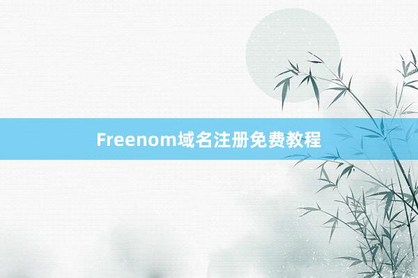 Freenom域名注册免费教程