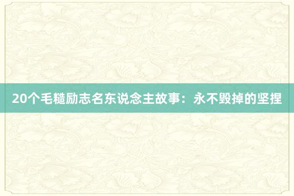 20个毛糙励志名东说念主故事：永不毁掉的坚捏