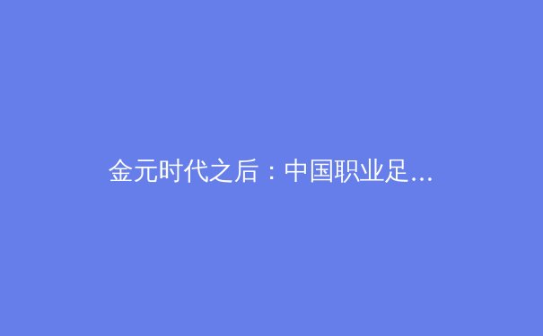金元时代之后：中国职业足球的战略转型与青训体系重建 - 4